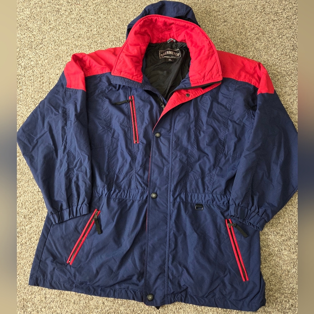 Obermeyer‎ Men's Ski Wear Jacket Size XL Navy/Red
